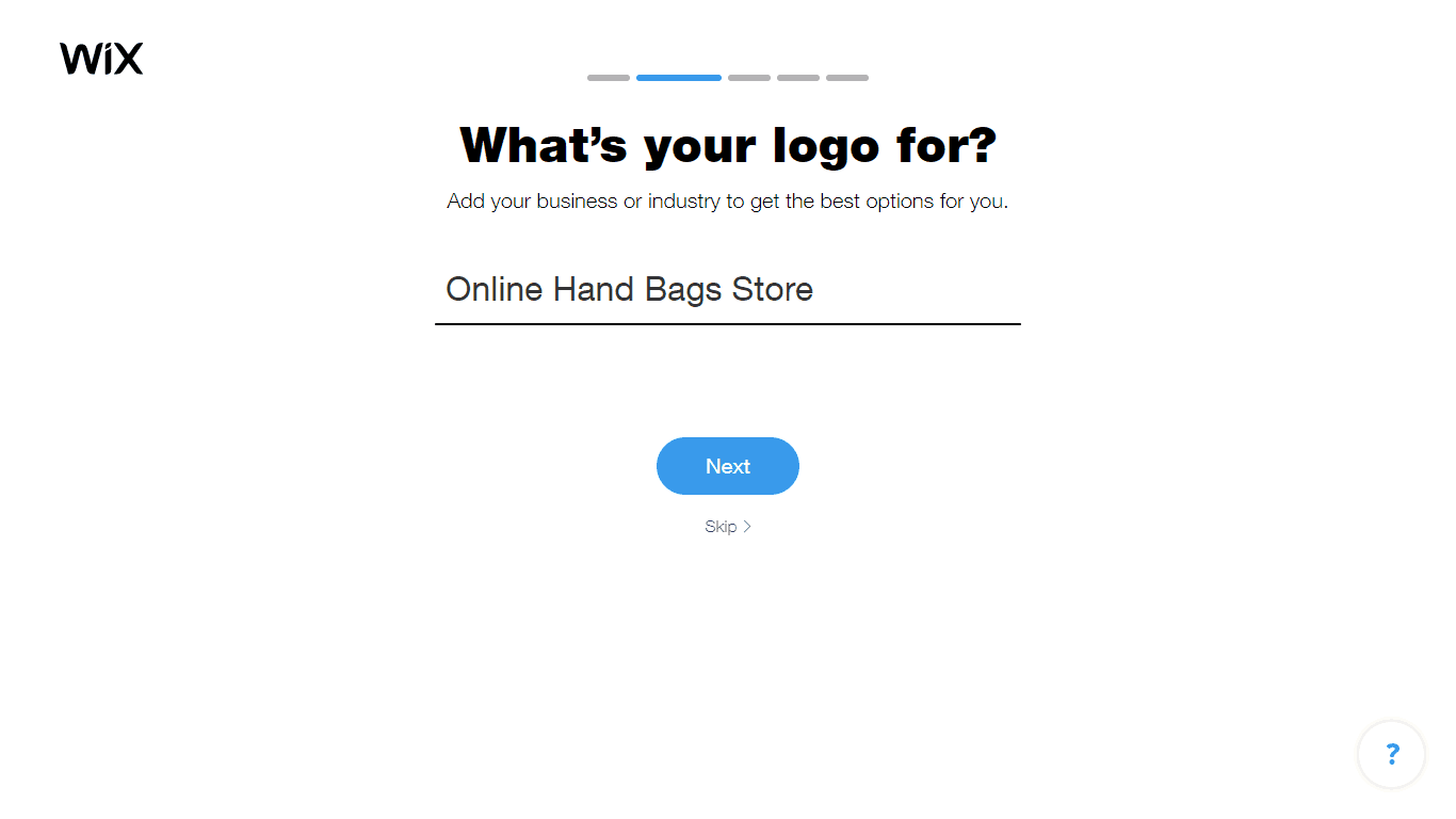 Wix Logo Maker screenshot - What's your logo for