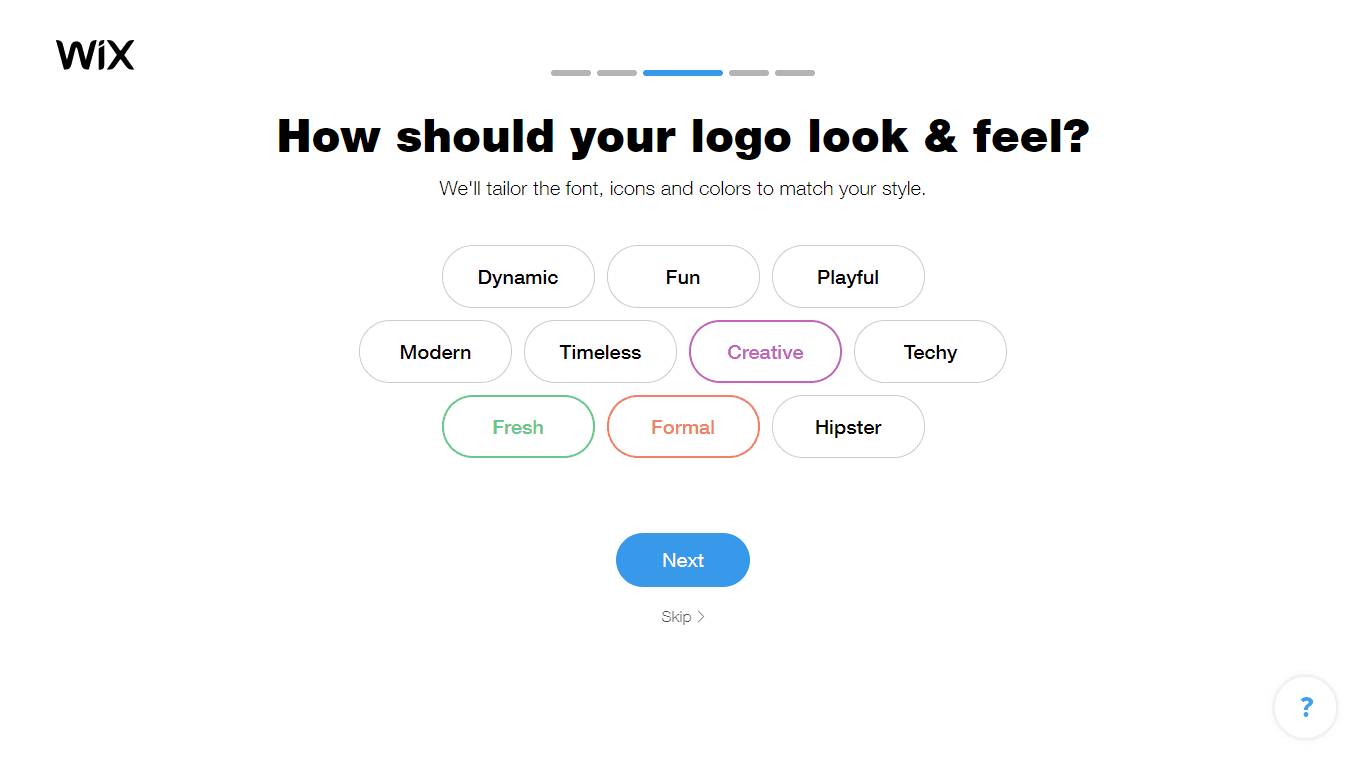 Wix Logo Maker screenshot - Logo look & feel