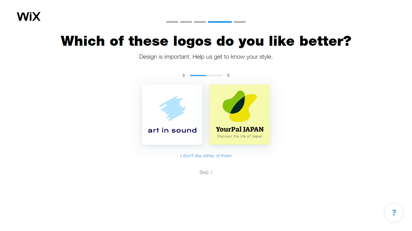 Wix Logo Maker screenshot - Which of these logos do you like better