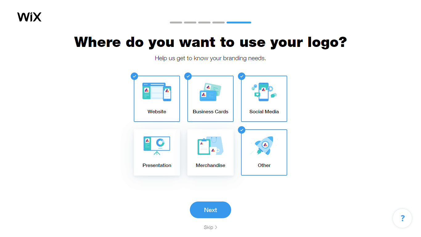 Wix Logo Maker screenshot - Where do you want to use your logo