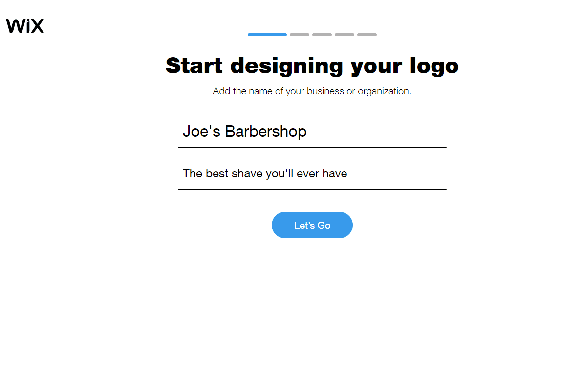 Wix Logo Maker screenshot - Enter company name