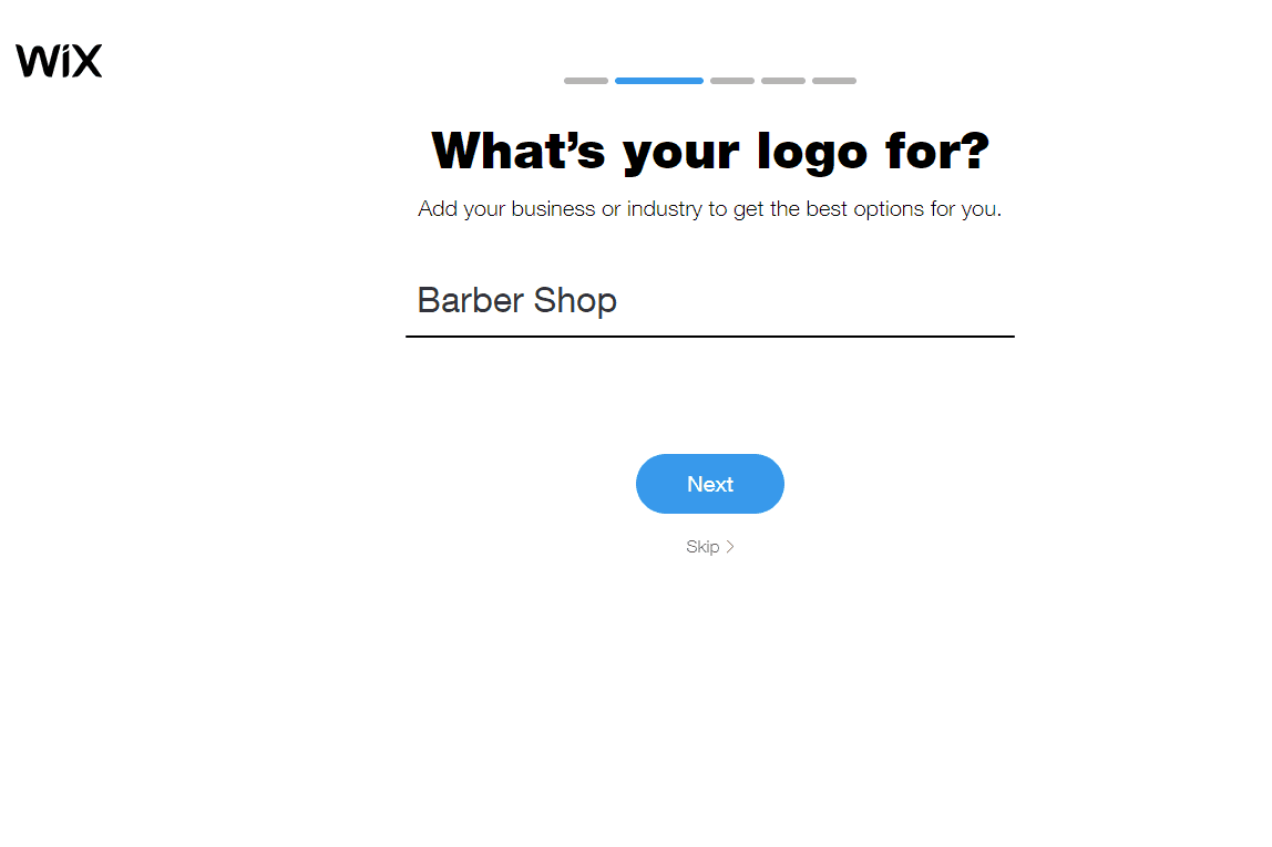 Wix Logo Maker screenshot - Choose industry