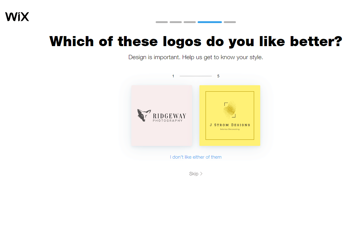 Wix Logo Maker screenshot - logo comparison