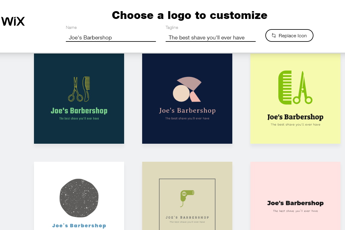 Wix Logo Maker screenshot - logo templates