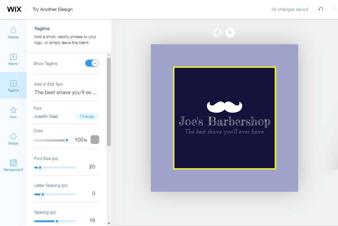Wix Logo Maker screenshot - logo editor