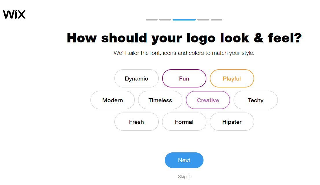 Wix Logo Maker screenshot - Logo look & feel