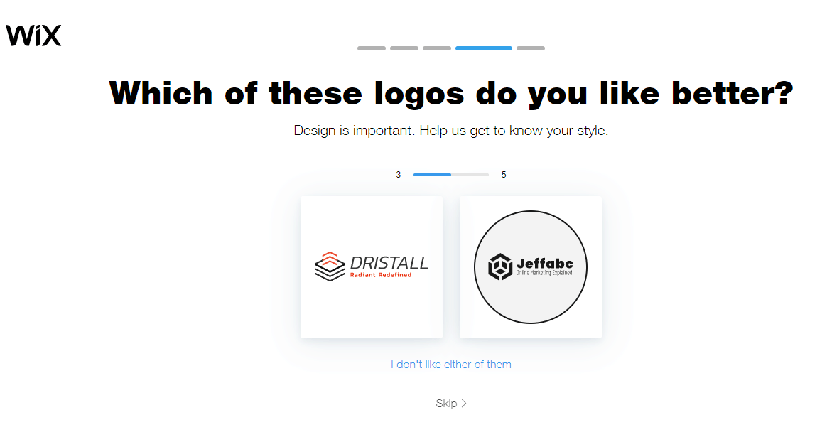 Wix Logo Maker screenshot - Pick between logo suggestions