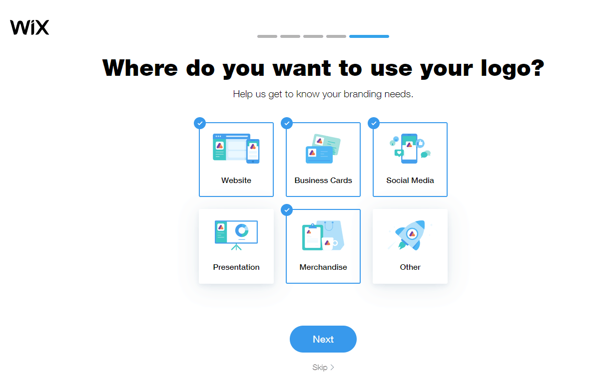Wix Logo Maker screenshot - Where do you want to use your logo