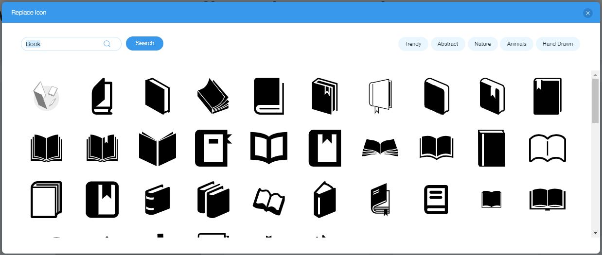 Wix Logo Maker screenshot - book icons