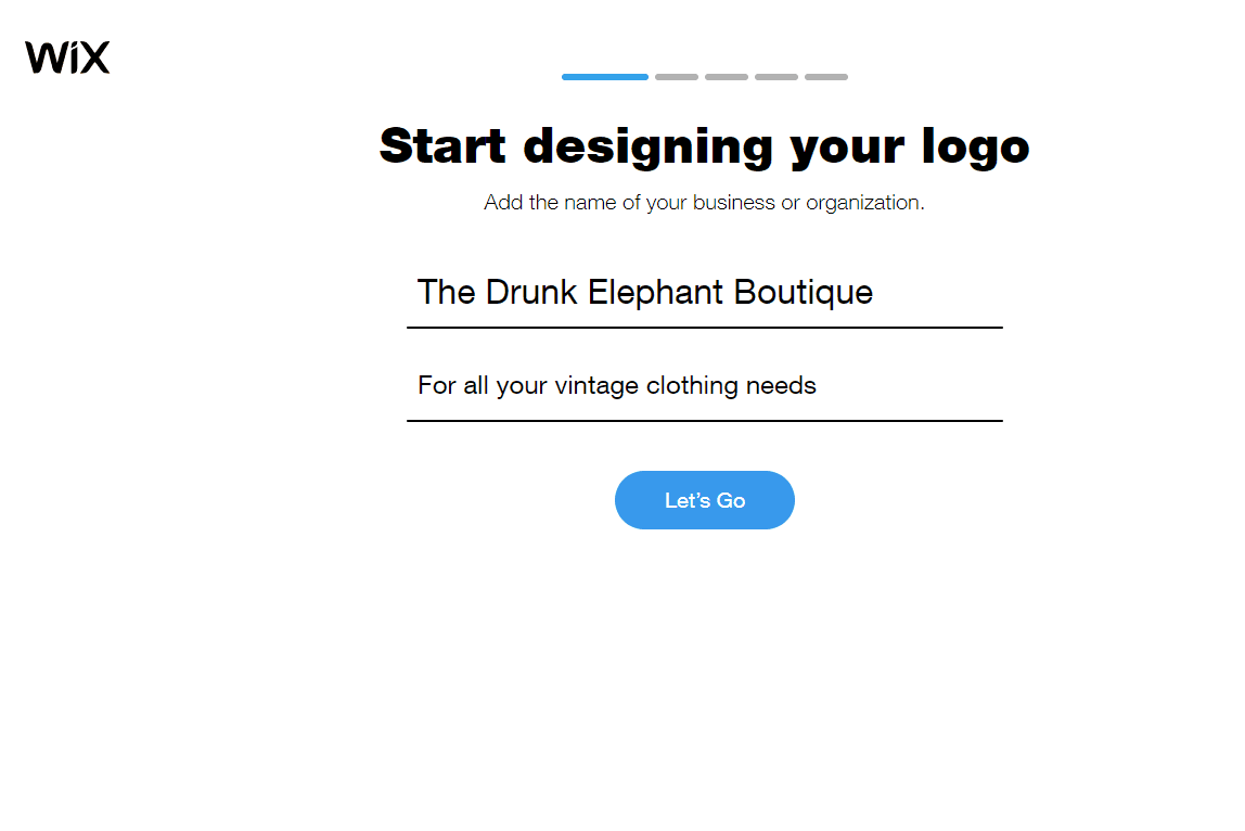 Wix Logo Maker screenshot - business name