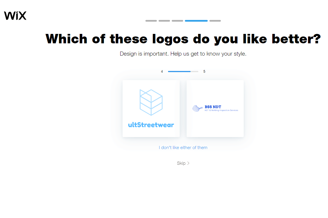 Wix Logo Maker screenshot - logo comparison