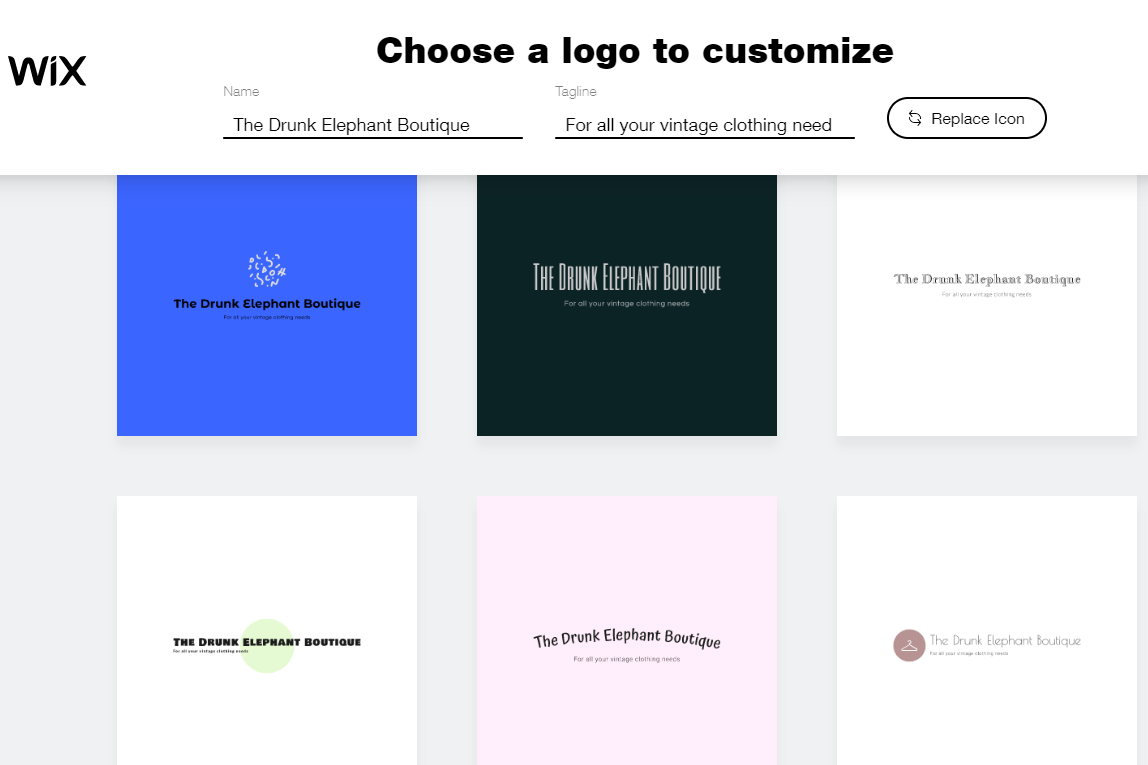 Wix Logo Maker screenshot - logo templates