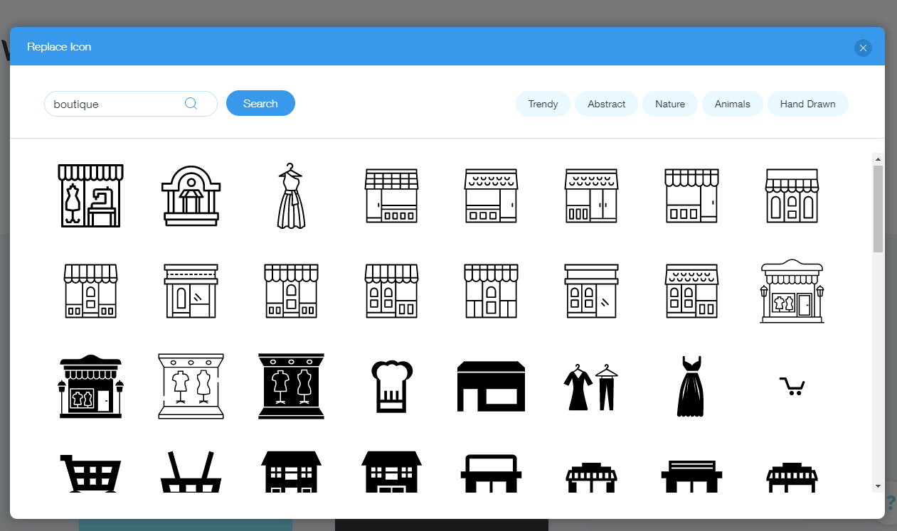 Wix Logo Maker screenshot - boutique icons