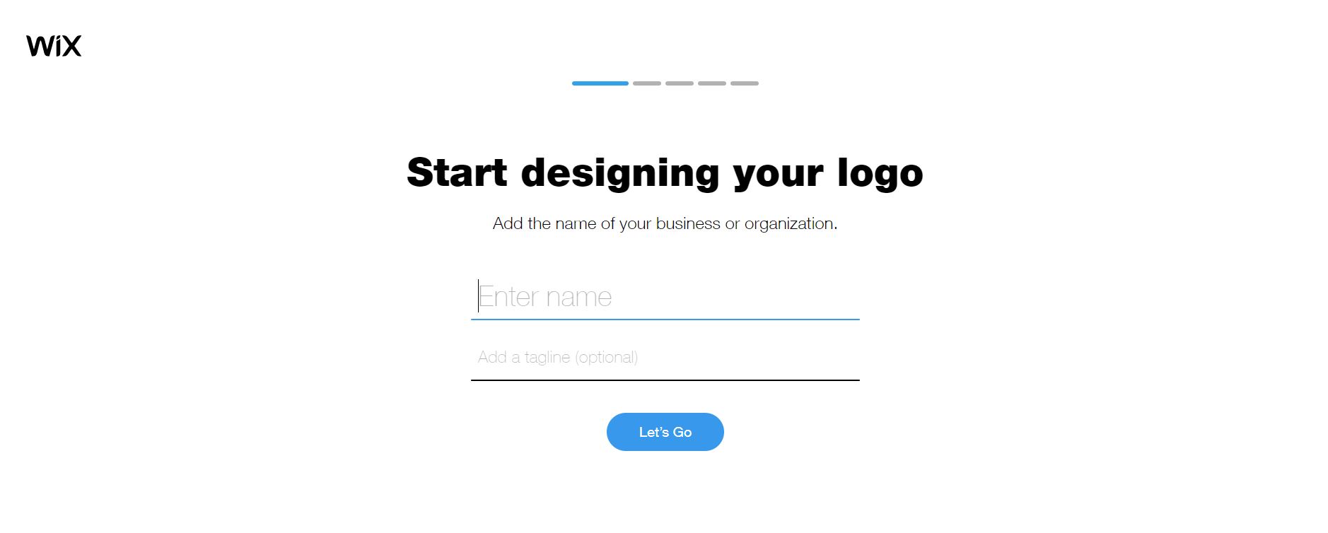 Wix Logo Maker screenshot - enter company name