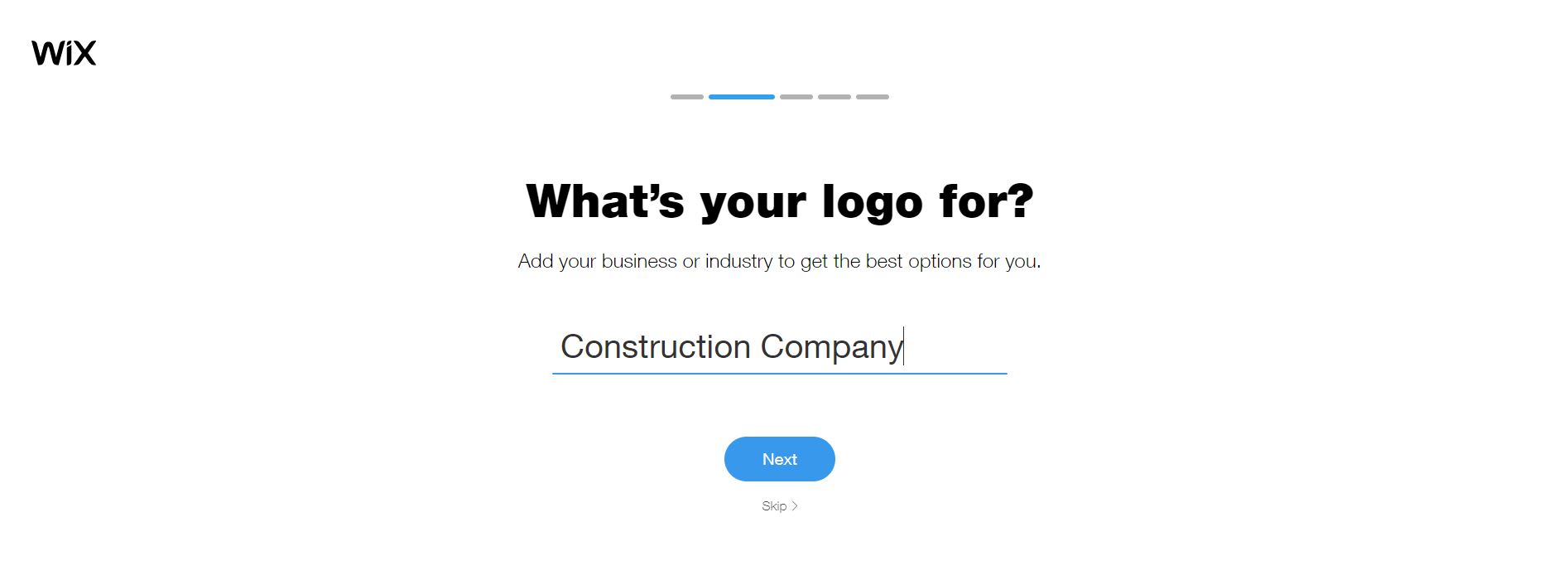 Wix Logo Maker screenshot - Choose industry