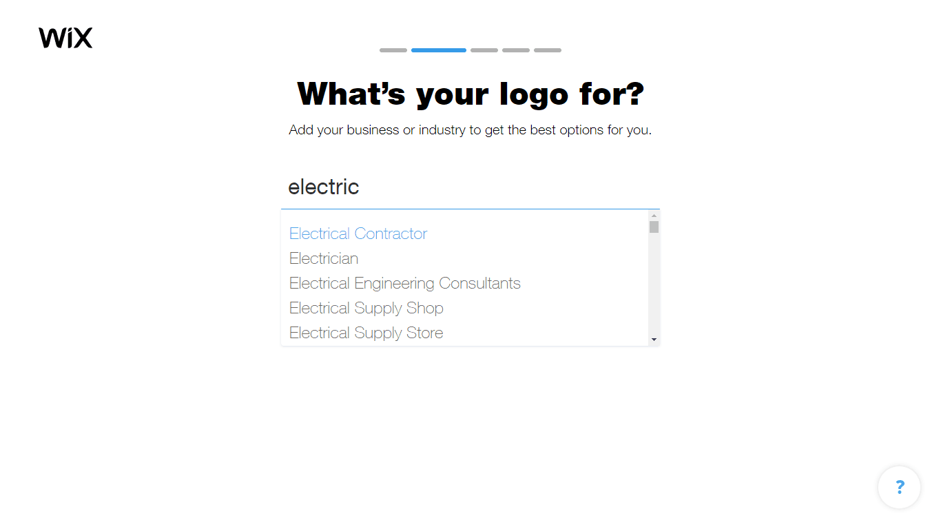 Wix Logo Maker screenshot - Electric industry options