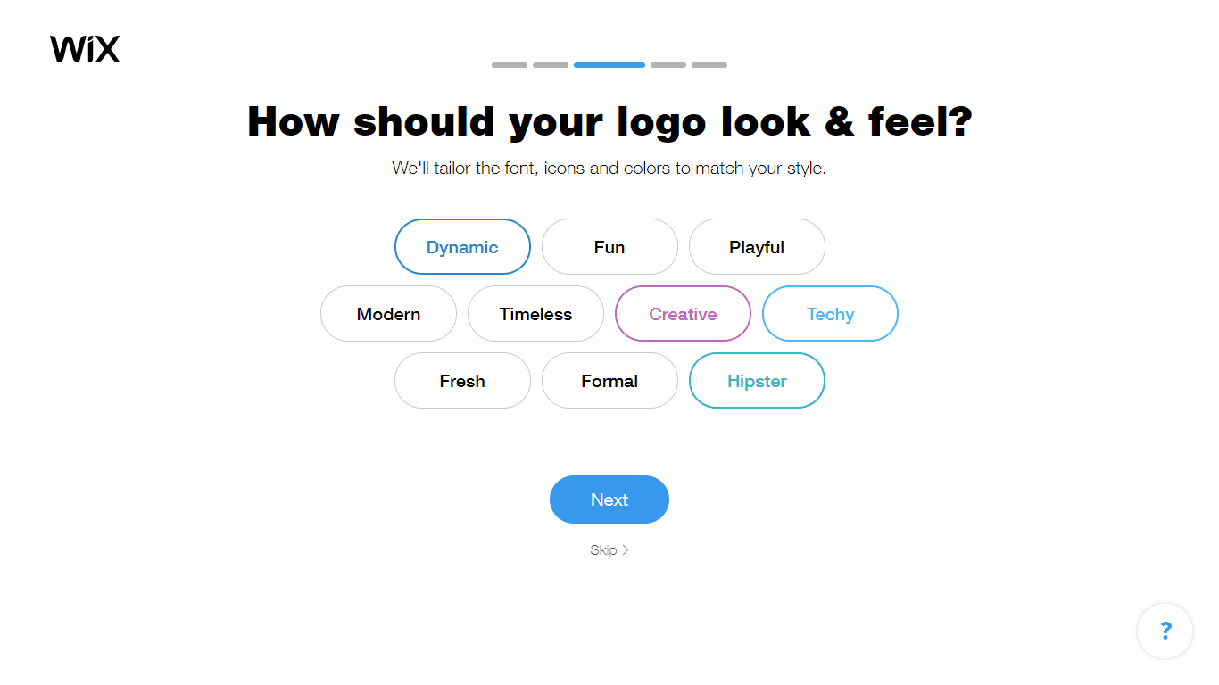 Wix Logo Maker screenshot - Look and feel