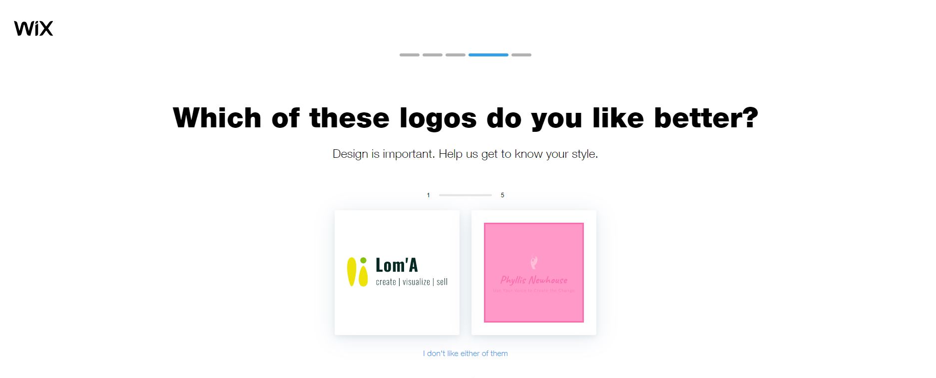 Wix Logo Maker screenshot - logo comparison