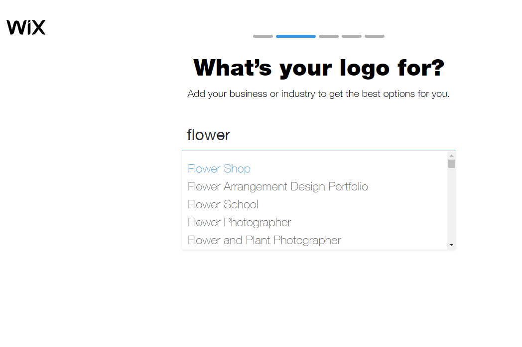 Wix Logo Maker screenshot - What's your logo for