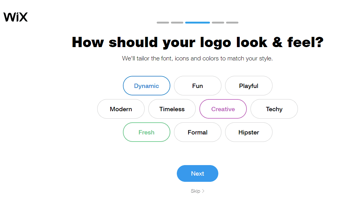 Wix Logo Maker screenshot - Logo look & feel