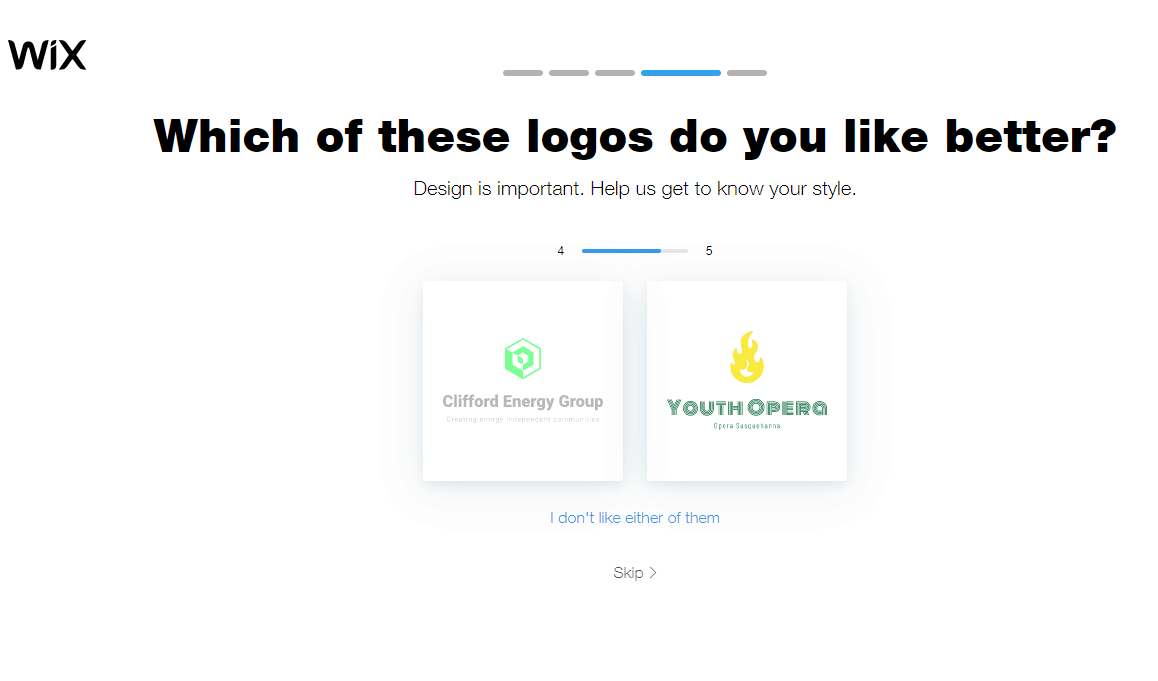 Wix Logo Maker screenshot - Which logo do you like better