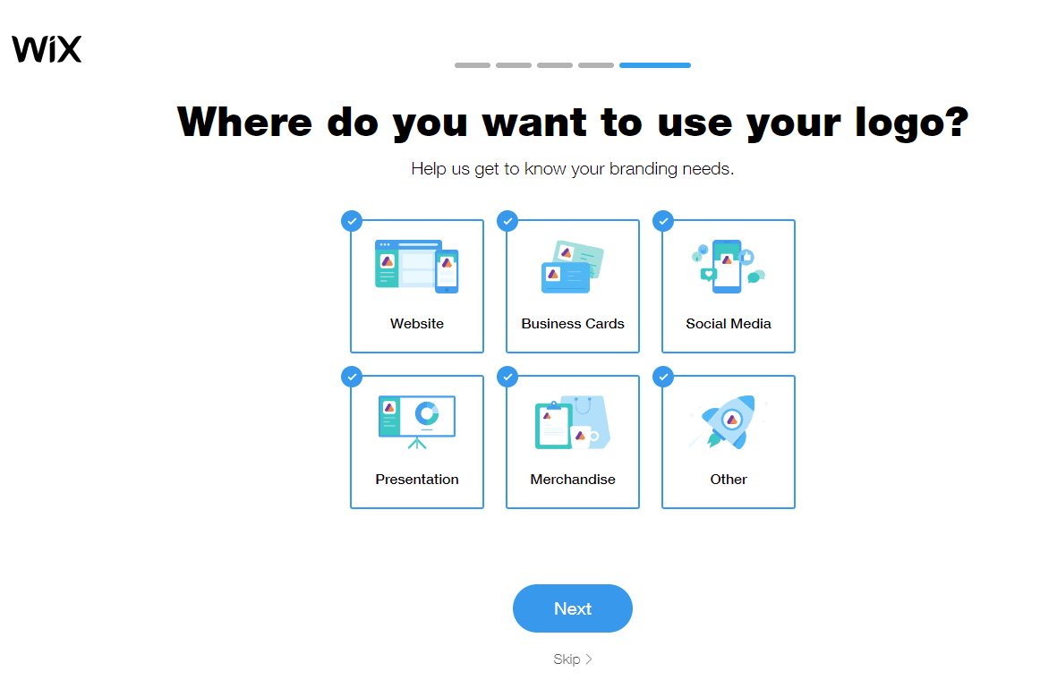 Wix Logo Maker screenshot - Where do you want to use your logo