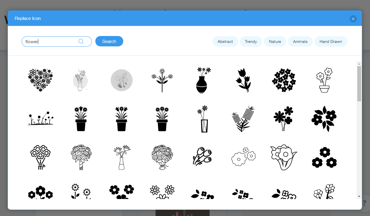 Wix Logo Maker screenshot - Flower icons