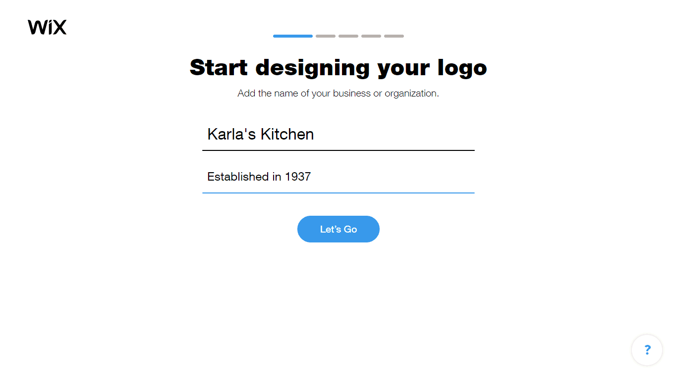 Wix Logo Maker screenshot - Start designing your logo