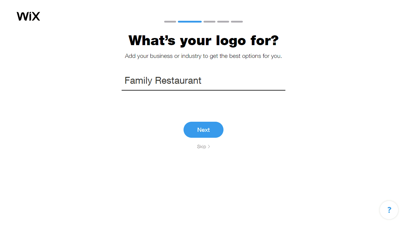 Wix Logo Maker screenshot - what's your logo for