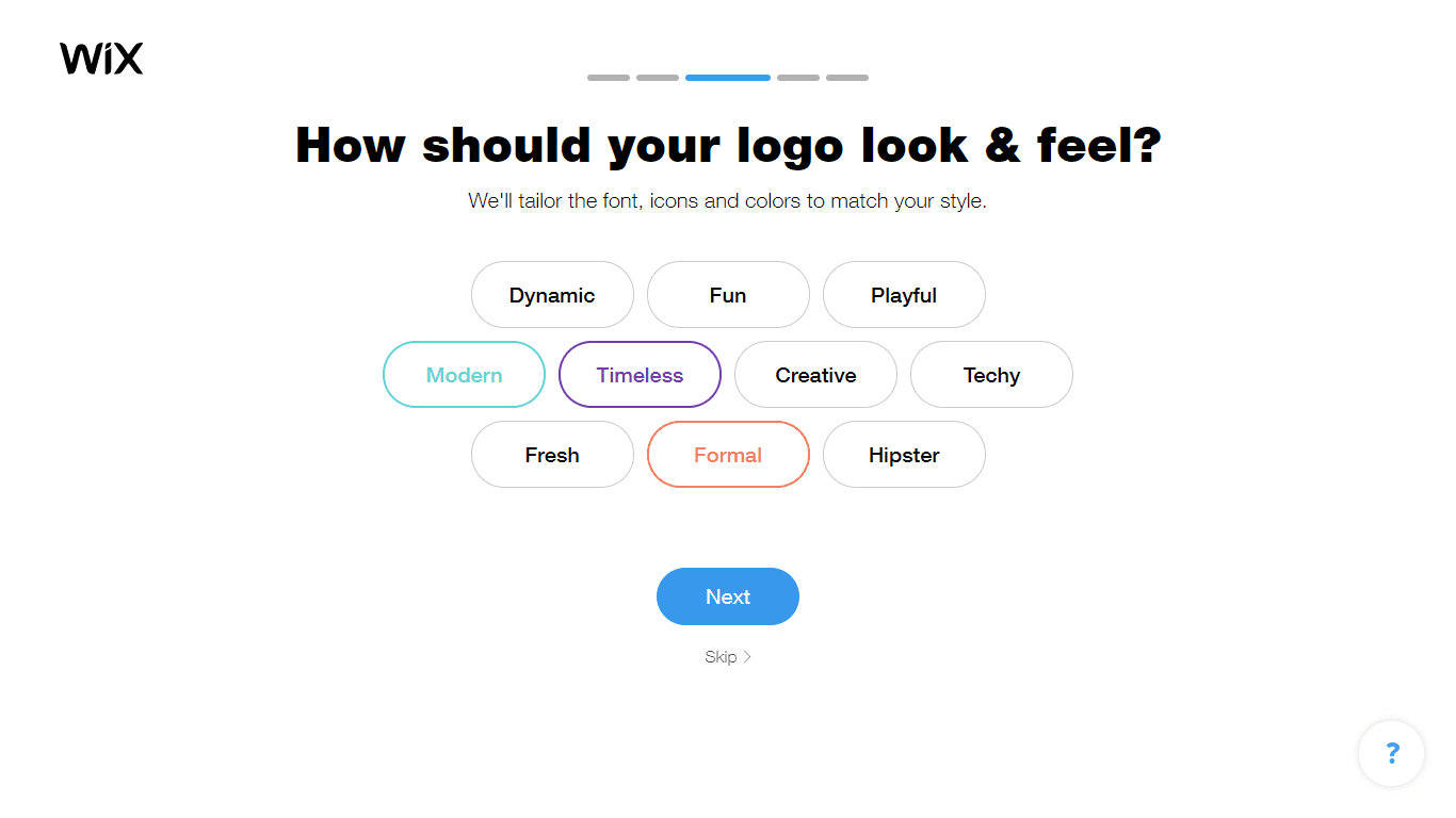Wix Logo Maker screenshot - Logo look & feel
