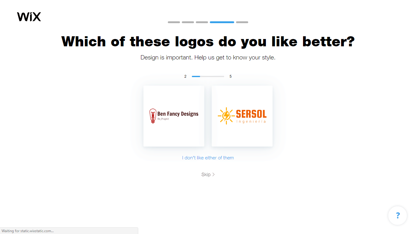 Wix Logo Maker screenshot - which logo do you like better