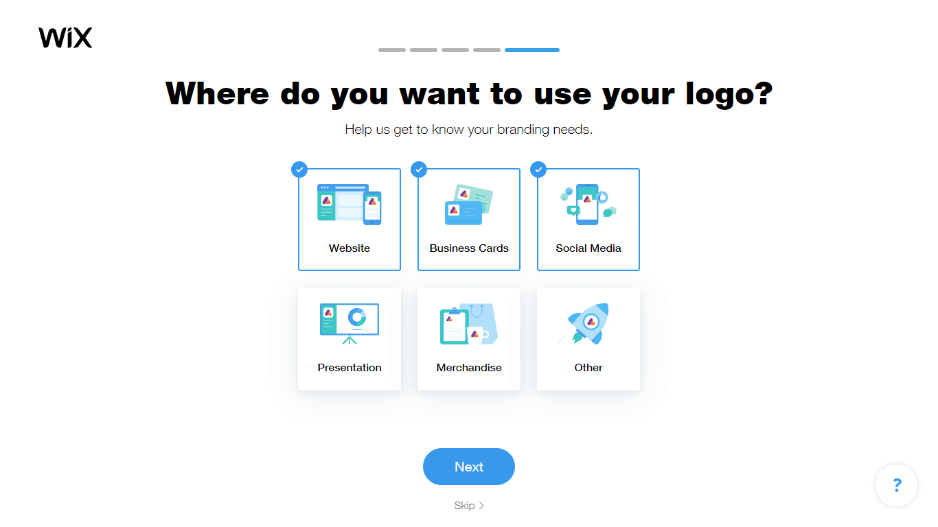 Wix Logo Maker screenshot - Where do you want to use your logo