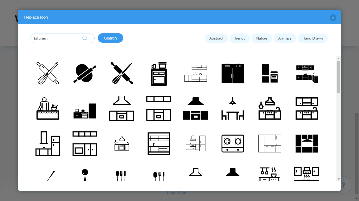 Wix Logo Maker screenshot - Kitchen icons