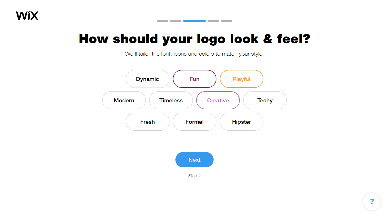 Wix Logo Maker screenshot - Look and feel