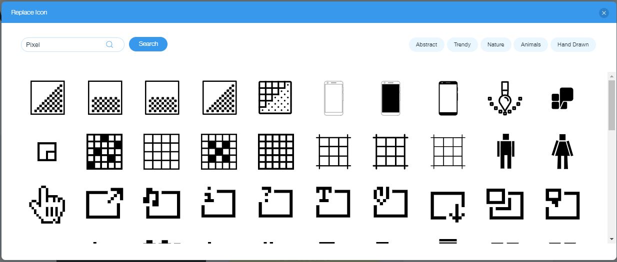 Wix Logo Maker screenshot - Pixel icons