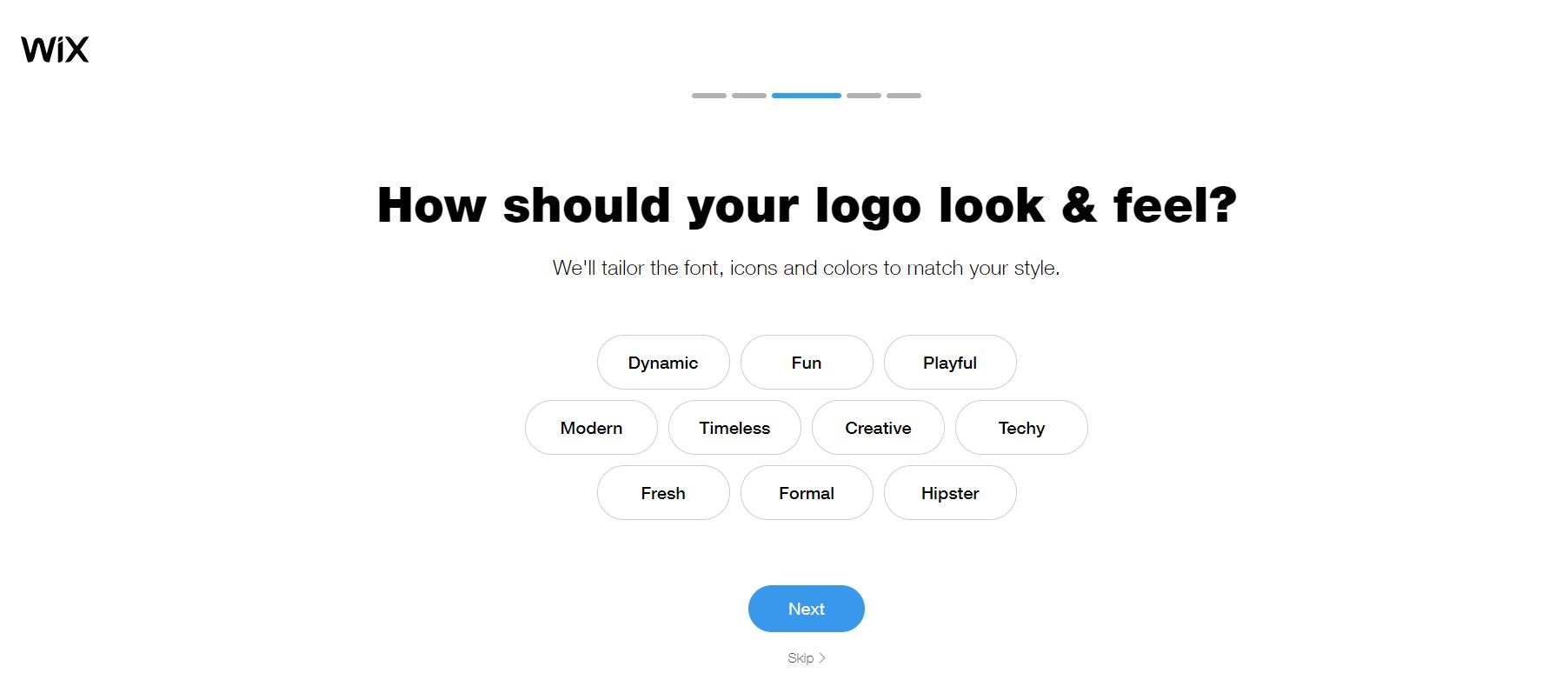 Wix Logo Maker screenshot - logo look & feel