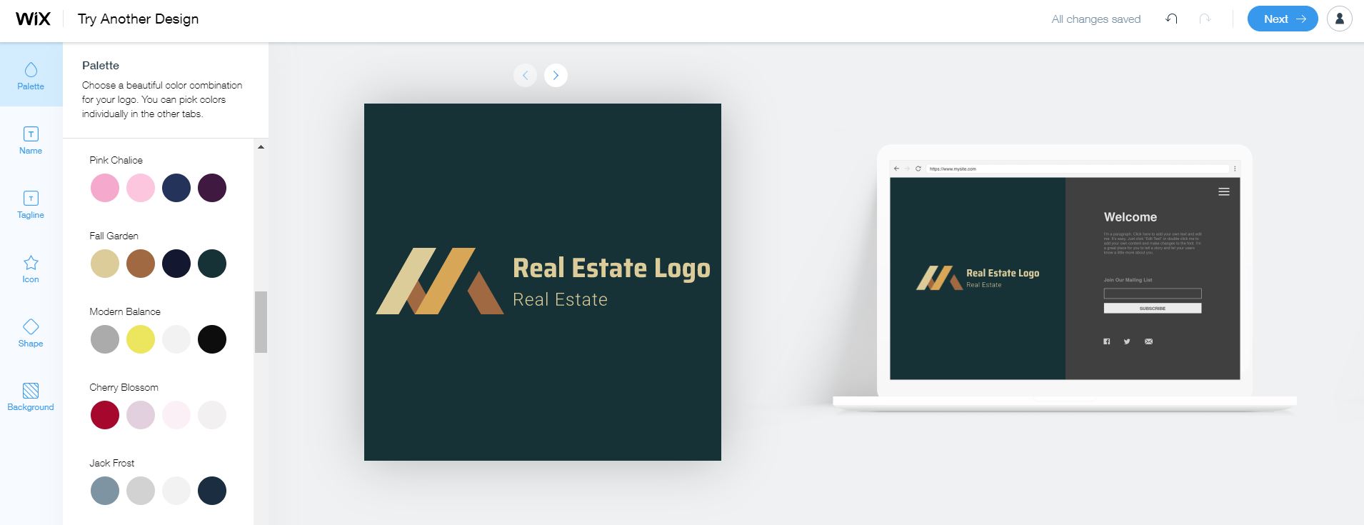 Wix Logo Maker screenshot - logo editor