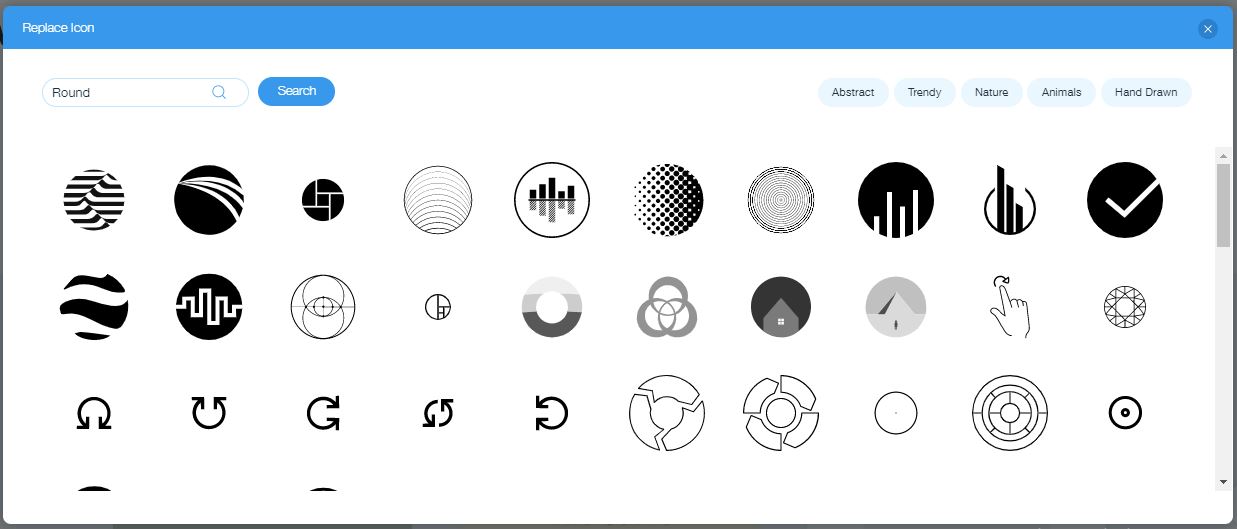 Wix Logo Maker screenshot - Round icons