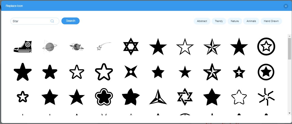 Wix Logo Maker screenshot - Star icons