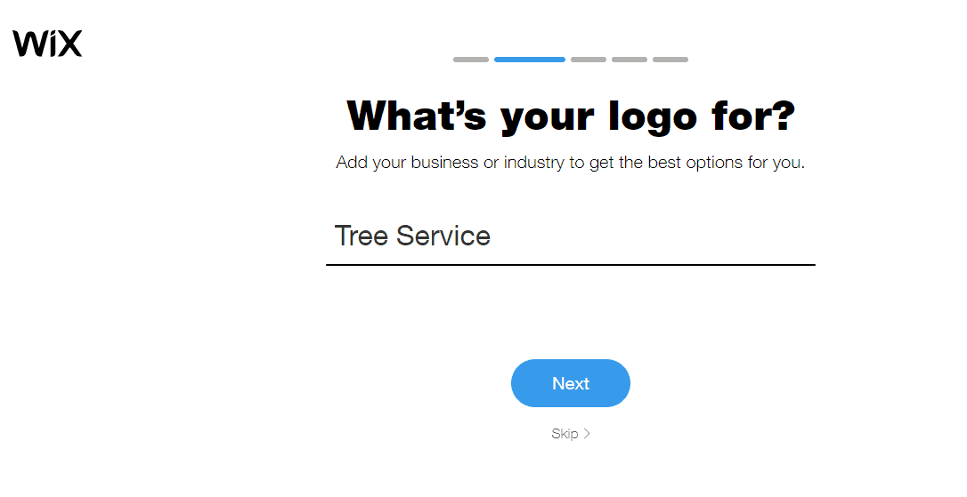 Wix Logo Maker screenshot - What's your logo for