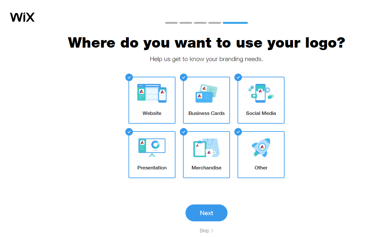 Wix Logo Maker screenshot - Where do you want to use your logo