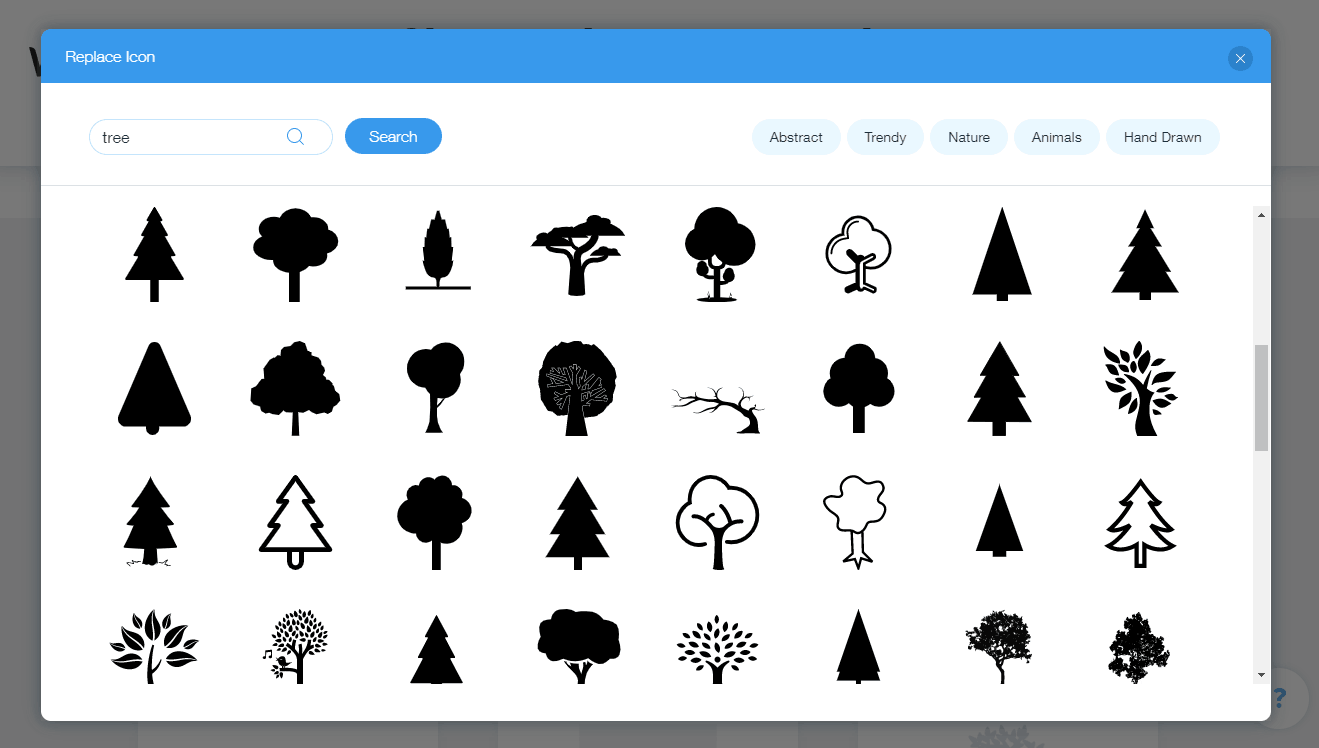 Wix Logo Maker screenshot - Tree icons