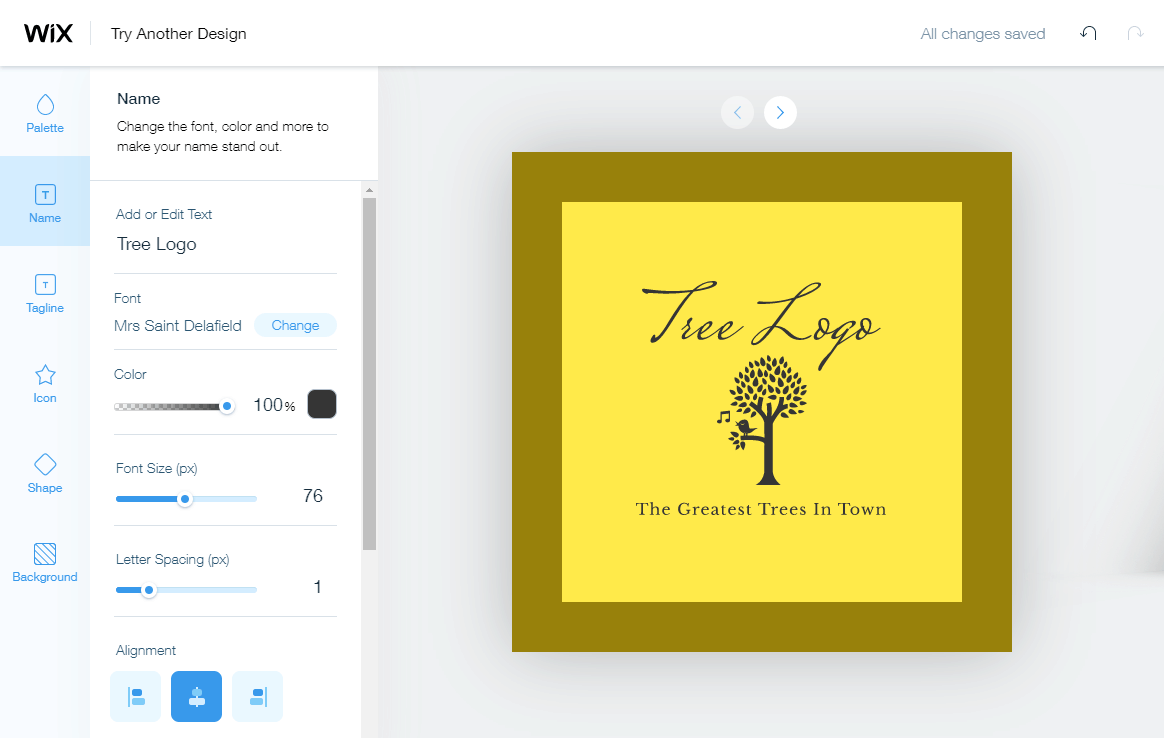 Wix Logo Maker screenshot - Logo editor