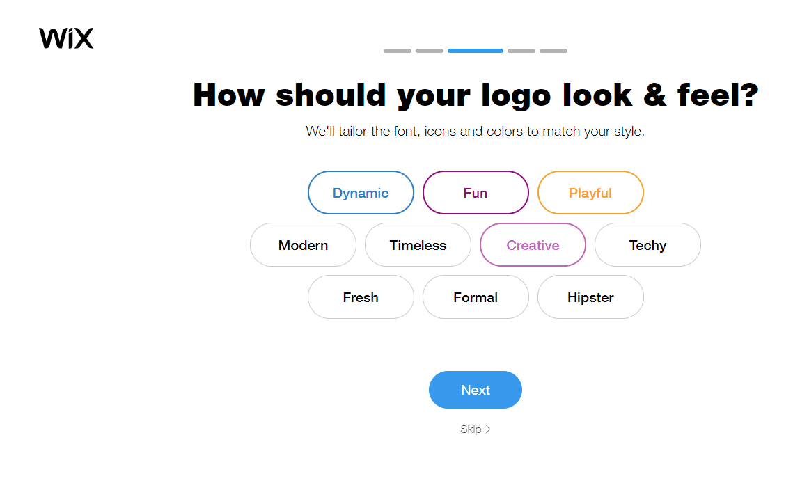 Wix Logo Maker screenshot - Logo look & feel