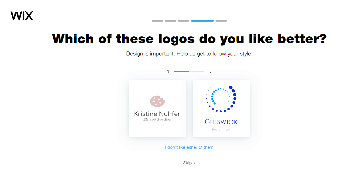 Wix Logo Maker screenshot - Which of these logos do you like better