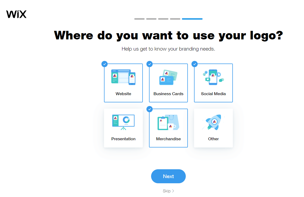 Wix Logo Maker screenshot - Where do you want to use your logo