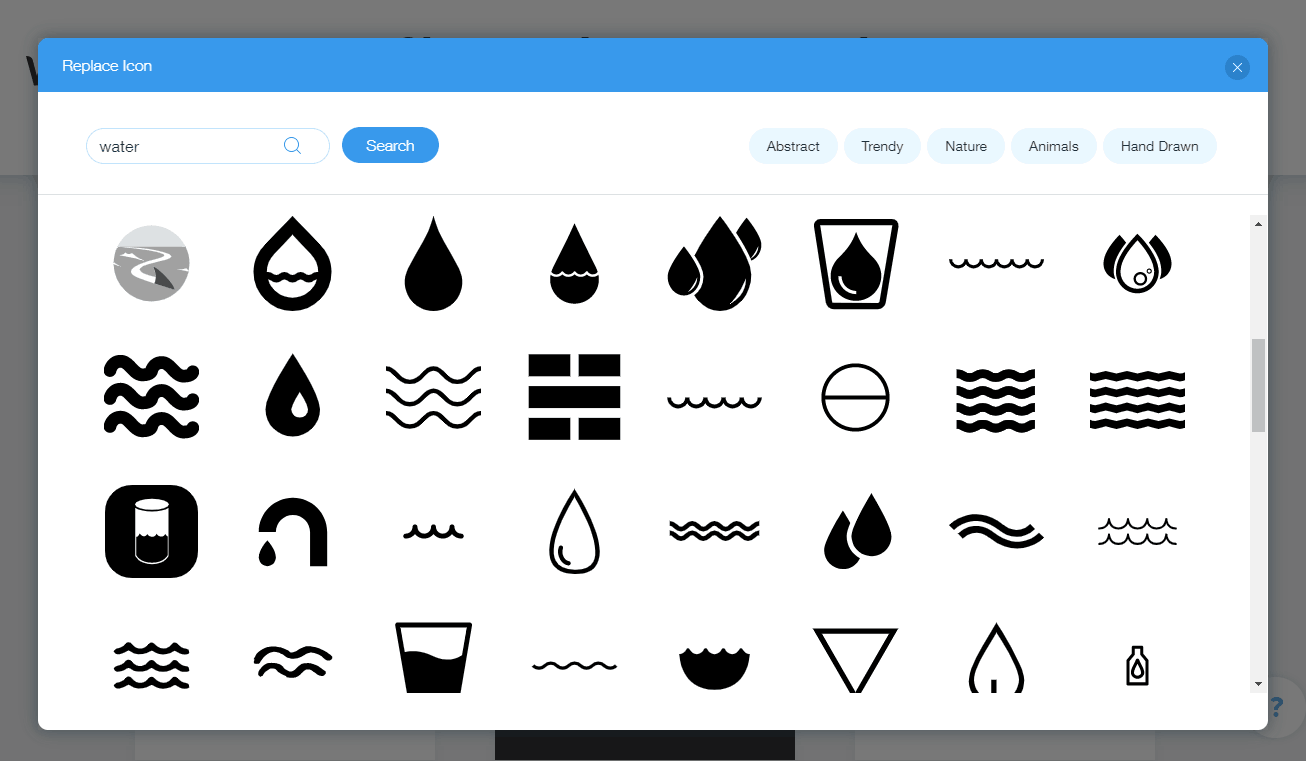 Wix Logo Maker screenshot - Water icons