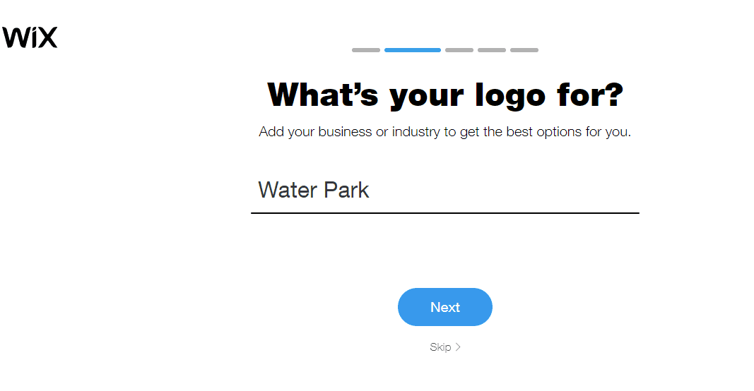 Wix Logo Maker screenshot - What's your logo for