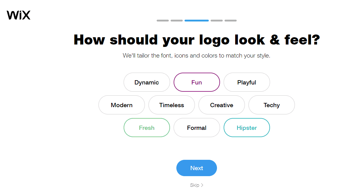 Wix Logo Maker screenshot - Logo look & feel