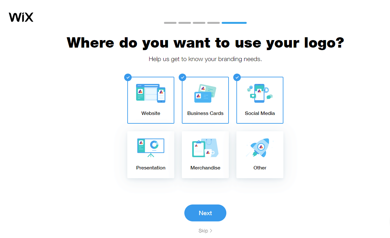 Wix Logo Maker screenshot - Where do you want to use your logo